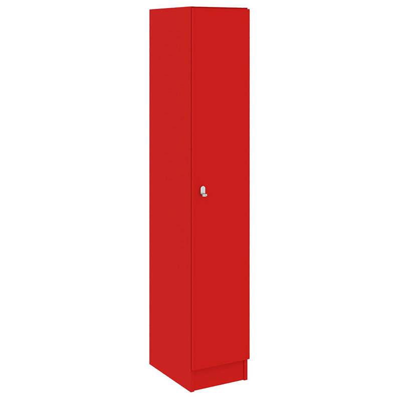 Armoire de vestibule de classe simple à un compartiment avec porte, Rouge tulipe