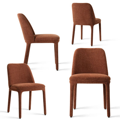 19.5" Seat Height Upholstered Fabric Dining Chair (Set of 4)