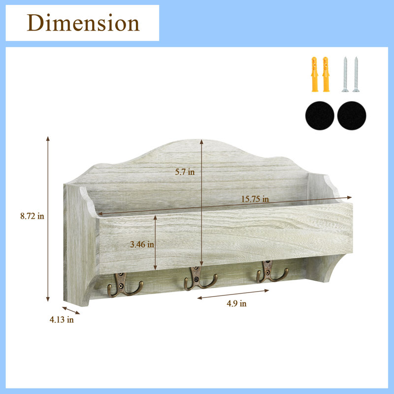Leighanna Solid Wood Wall Organizer