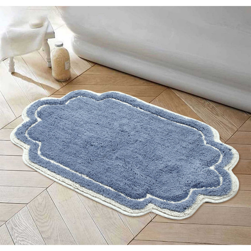 Tapis pour salle de bain Dobrinka, Bleu, 24 po x 40 po (rectangulaire)