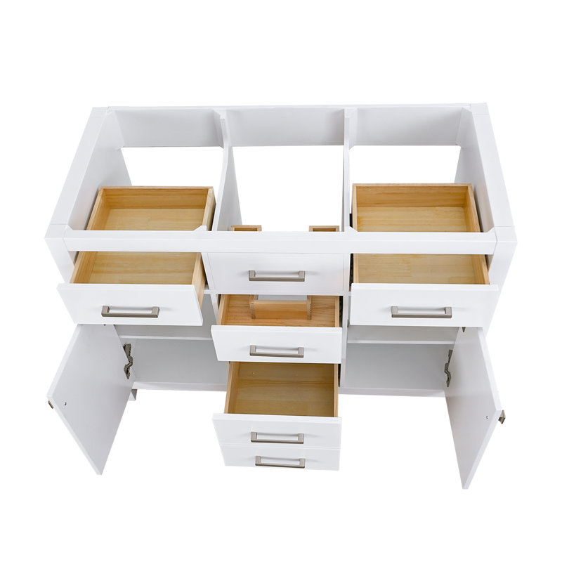 Meuble-lavabo simple 48 po - Armoire autoportante sans comptoir - blanc