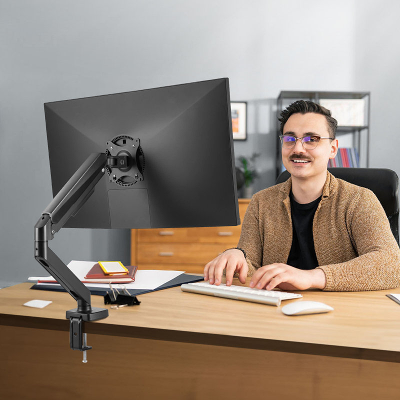 VEVOR Single Screen Desktop Mount, 17.9" H x 20.3" W x 4" D