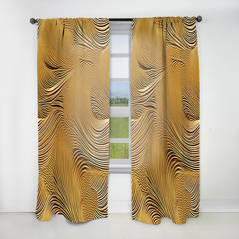 Diaundra - Feathers Curtain - Room Darkening Floral Curtain - 1 Panels, 52" W x 120" L