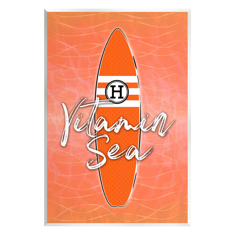 Vitamin Sea on Orange Wall Plaque Art by Martina Pavlova, 15" H x 10" W