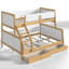 Lit superposé simple au-dessus de grand lit simple avec tiroirs de rangement, lit superposé en bois massif avec lattes de soutien et conception convertible