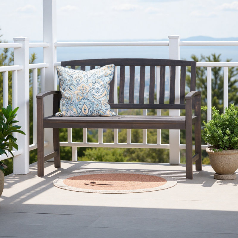 Banc en bois de style campagnard, Gris foncé