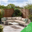 Alanzo Outdoor 6 Seater Corner Sofa And Coffee Table - Minimalist Modern Style (Cover Included)-578236391