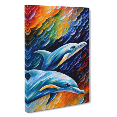 Two Dolphin No.3 - Wrapped Canvas
