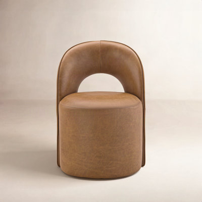 Neta Genuine Leather Swivel Side Chair