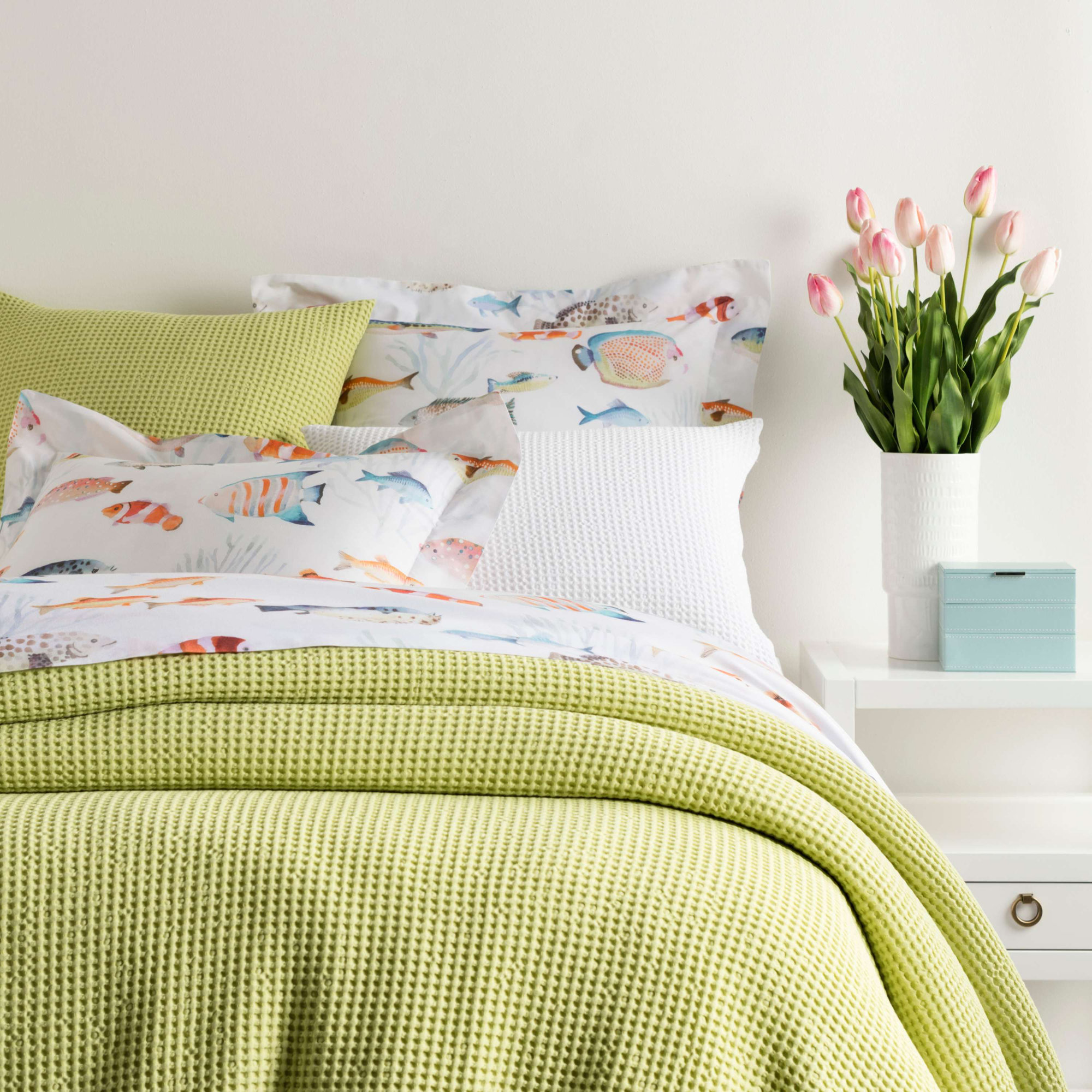 Bubble Matelasse Coverlet, Queen Coverlet, Citrus