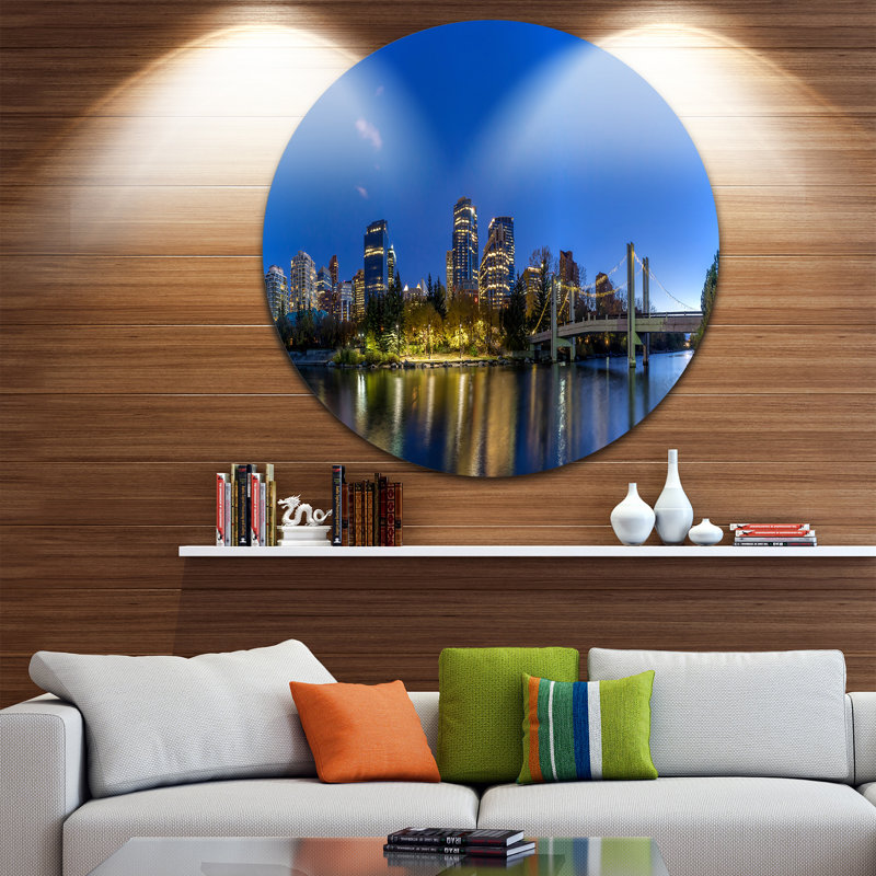 « calgary horizon », reproduction de photo sur métal, H 38 po x l 38 po x P 1 po