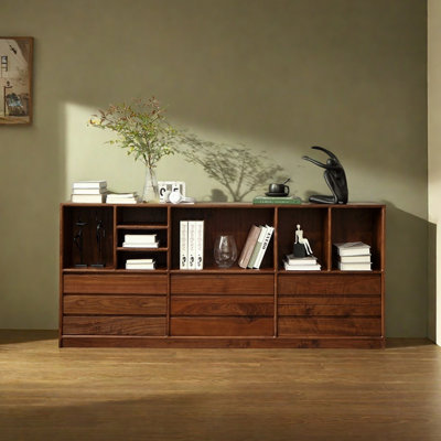 Classic black walnut solid wood bookcase
