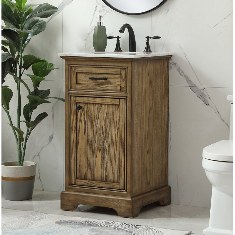 Ensemble de meuble-lavabo simple 19 po Hermes, Brun foncé