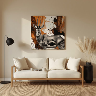 Wildlife Impala Black Metal Wall Art