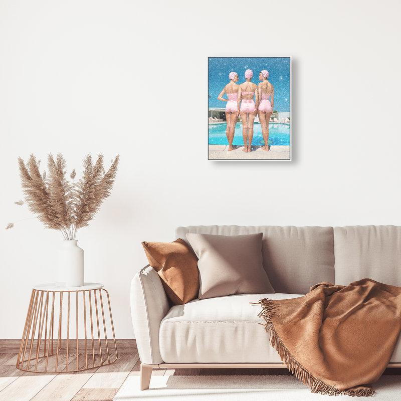 Pool Edge Canvas Fashion Print by Oliver Gal, Black Frame, 16 x 20, 30"H x 36"W, Gallery Wrapped