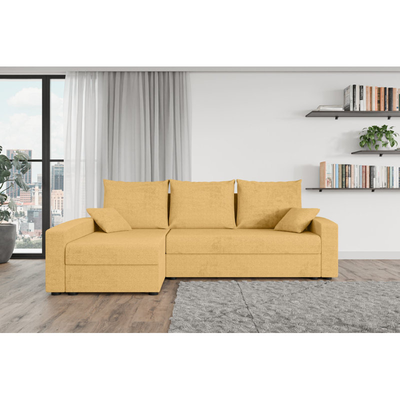 Shray 3 Seater Corner Sofa , Mustard yellow - Matana09
