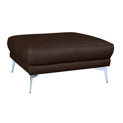 Kilmarnock 96cm Wide Genuine Leather Square Solid Colour Footstool Ottoman