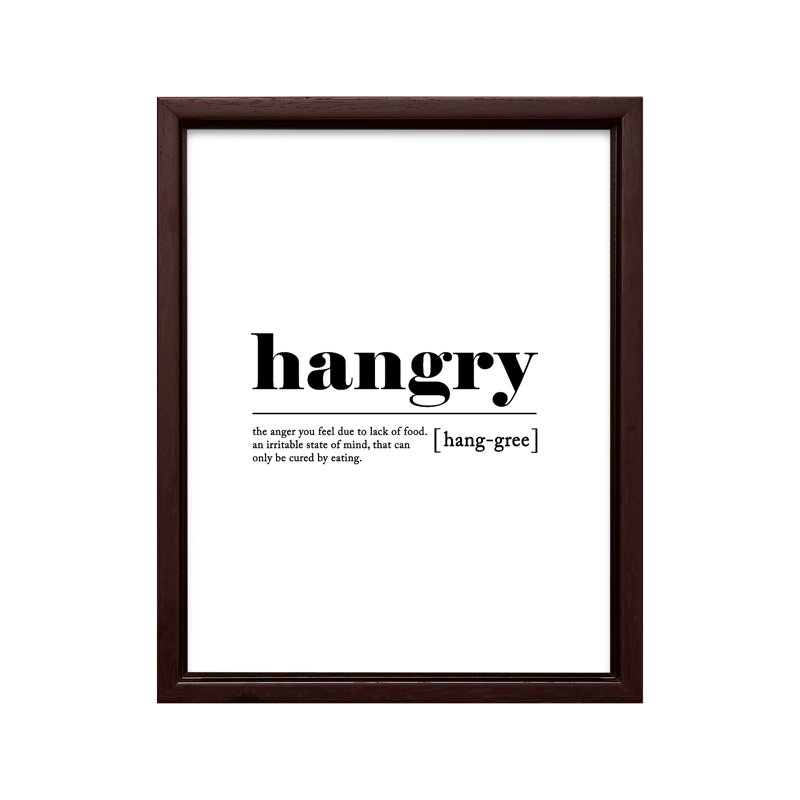 Définition de Hangry, Canvas, H 18 po x l 24 po, Encadrement brun