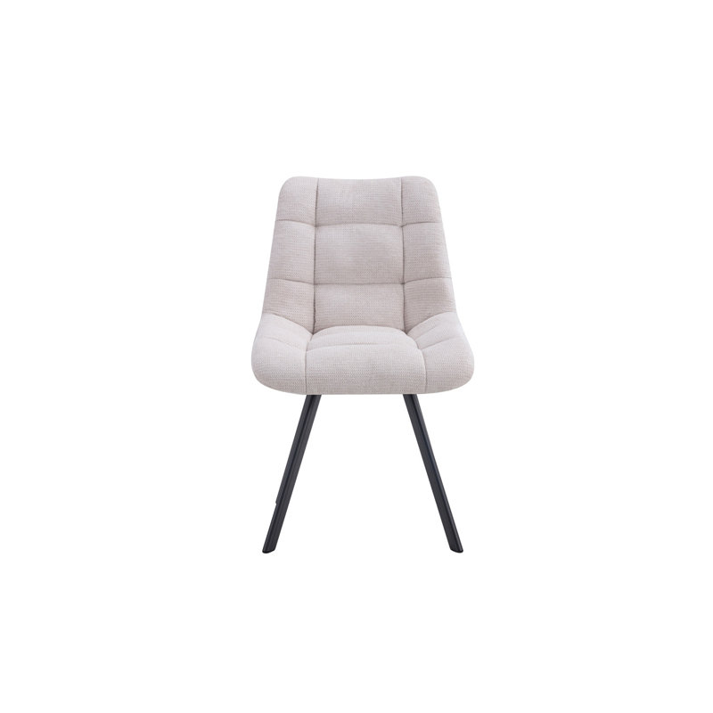 Ephemerine 49cm H Upholstered Metal Side Chair, Beige