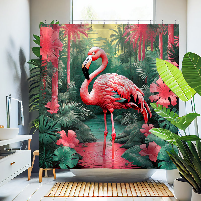 Rideau de douche Flavio Flamingo