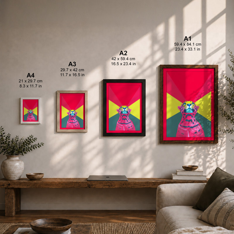 Neon Astronaut Modern - Print, A2 - 59.4 x 42.0 cm, Black