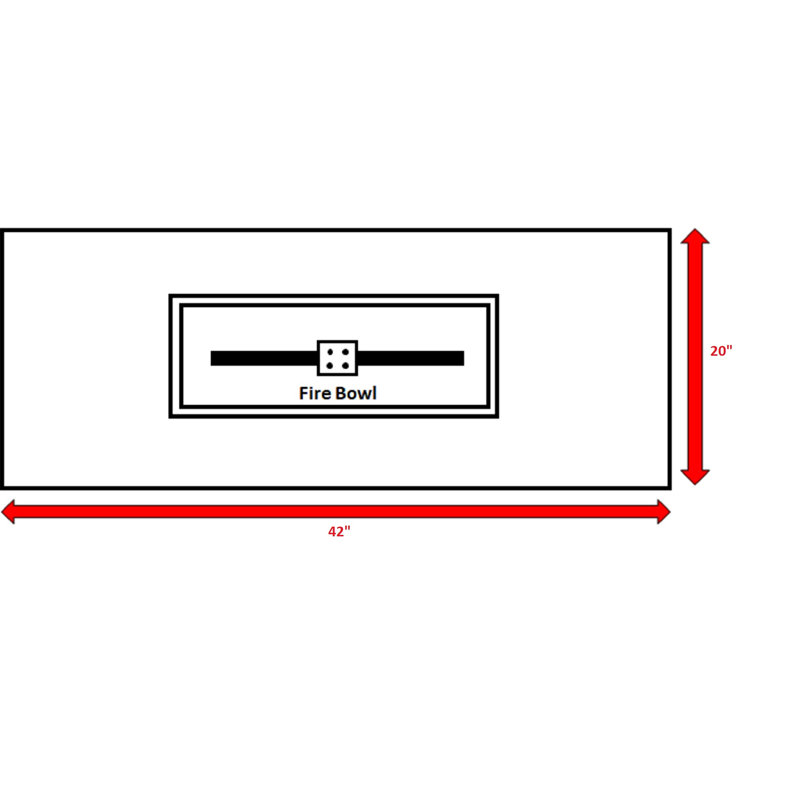 Table de foyer d'extérieur en acier avec couvercle 16 H x 42 W