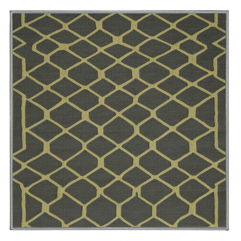 Machine Washable Trellis Brown Area Rug, Square 6'