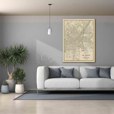 'Map of Los Angeles' by Wild Apple Portfolio, Canvas Wall Art