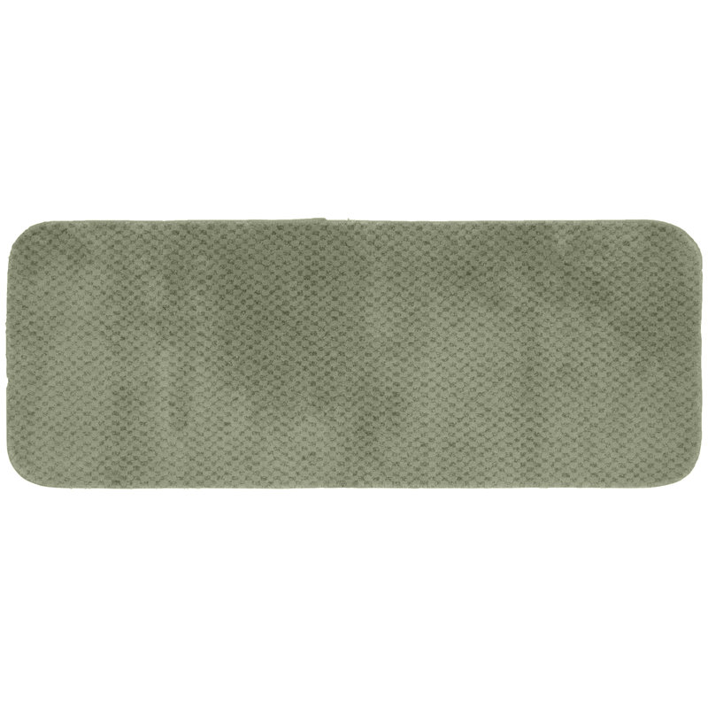 Juliahna Nylon Bath Rug with Non-Slip Backing, Runner 22" x 60", Deep Fern