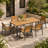 Gray Teak Patio Dining Table Set