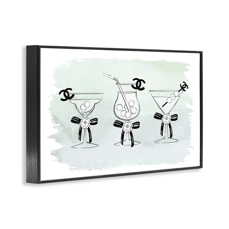 «Classy Fashion Brand Drinks», estampe numérique, design par Martina Pavlova, Giclée encadrée noir minuit, H 12 po x l 18 po