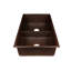 33" Hammered Copper 50/50 Double Basin Kitchen Sink with Short 5" Divider