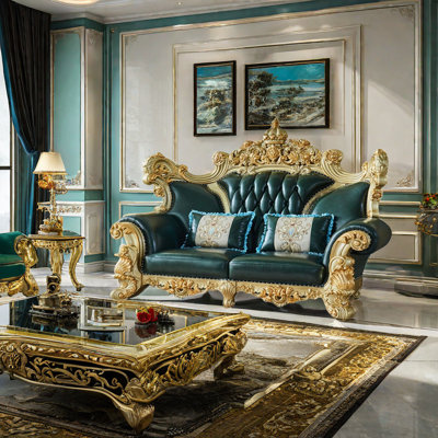 90.55'' Leather Loveseat