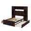 Lit double en bois avec armoire, tablette et prises, lit gigogne simple-1765851859