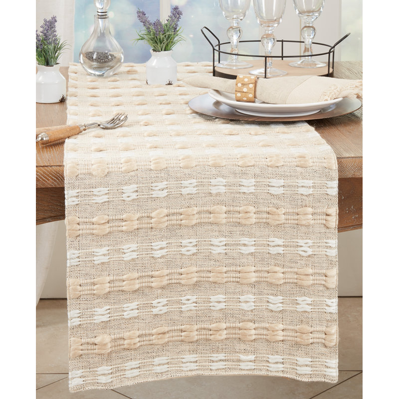 Corinna Collection Woven Table Runner With Stripe Design
