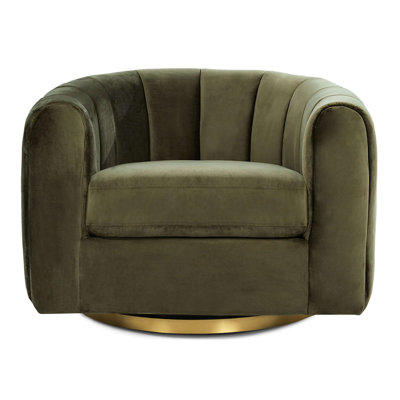 Chaise pivotante en velours vert Cosey