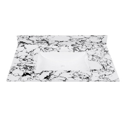 Bathroom Vanity Top With Undermount Ceramic Sink, Modern Bathroom Vanity Top With 1 Pre-Drilled Hole