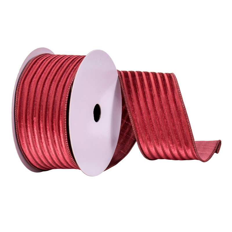 Ruban en maille et velours rayé 2,5 po x 10 verges The Holiday Aisle®