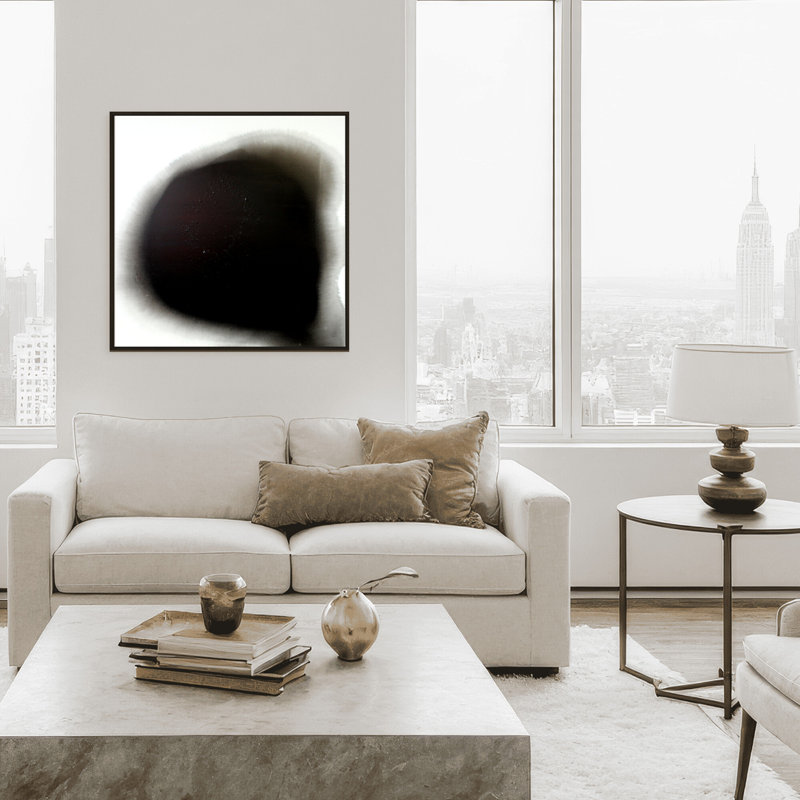 «Dancing In The Night», reproduction d'art encadrée abstraite par Samerra, H 12 po x l 12 po x P 2,375 po, Blanc