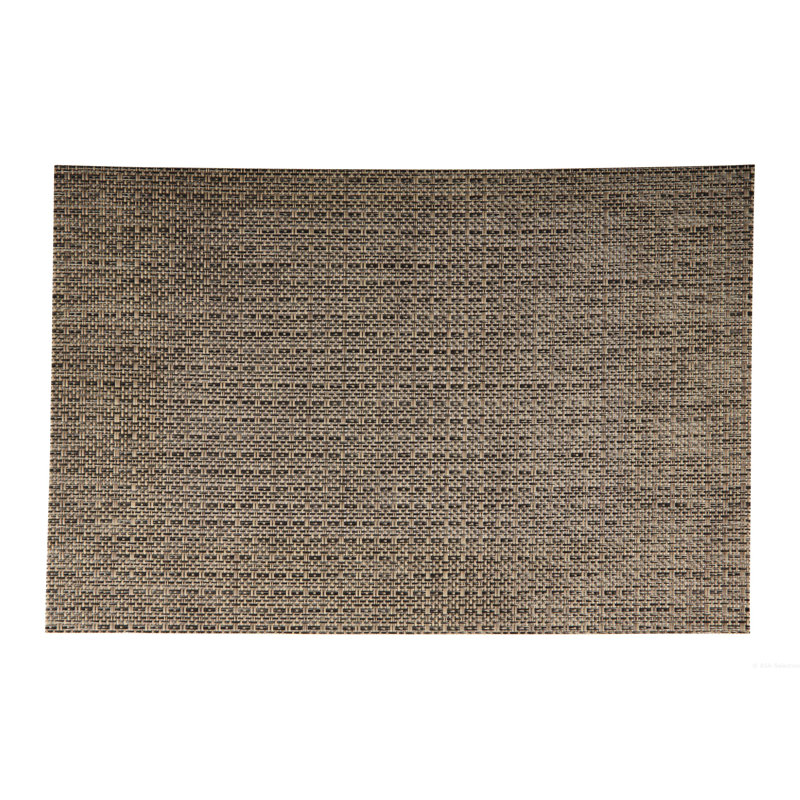 Ensemble de 4 napperons rectangulaires en vinyle, Noir brun tressé
