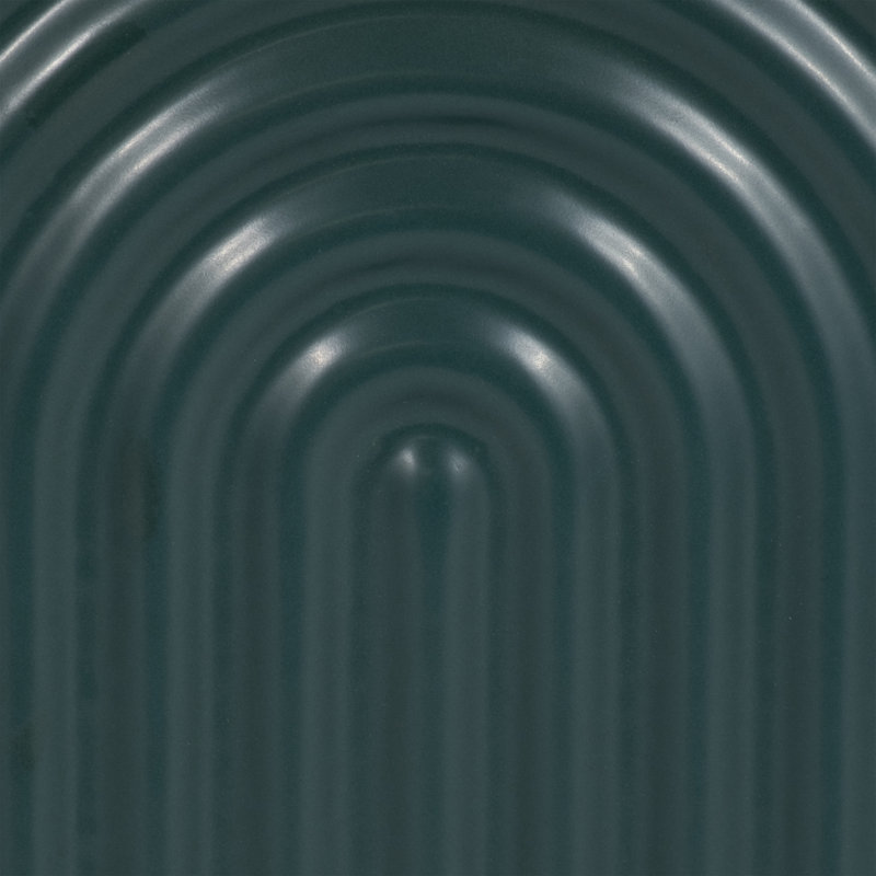 Vase en céramique élégant, design contemporain pour un décor moderne, H 11 po x l 6 po x P 3 po, Bleu sarcelle strié