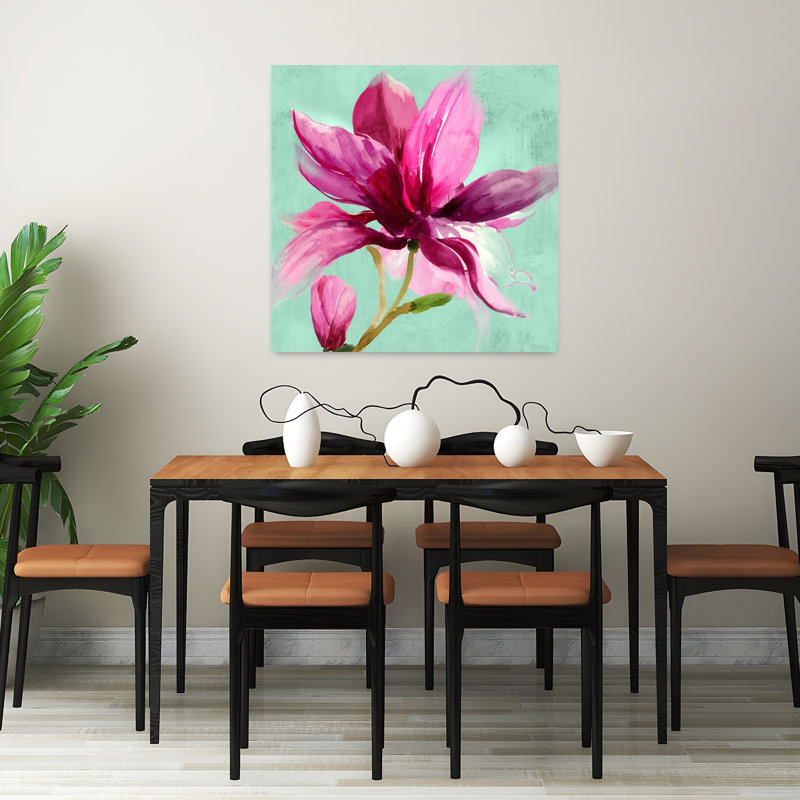 Sweetpea II abstrait délicat éthéré fleur nature, H 32 po x l 32 po