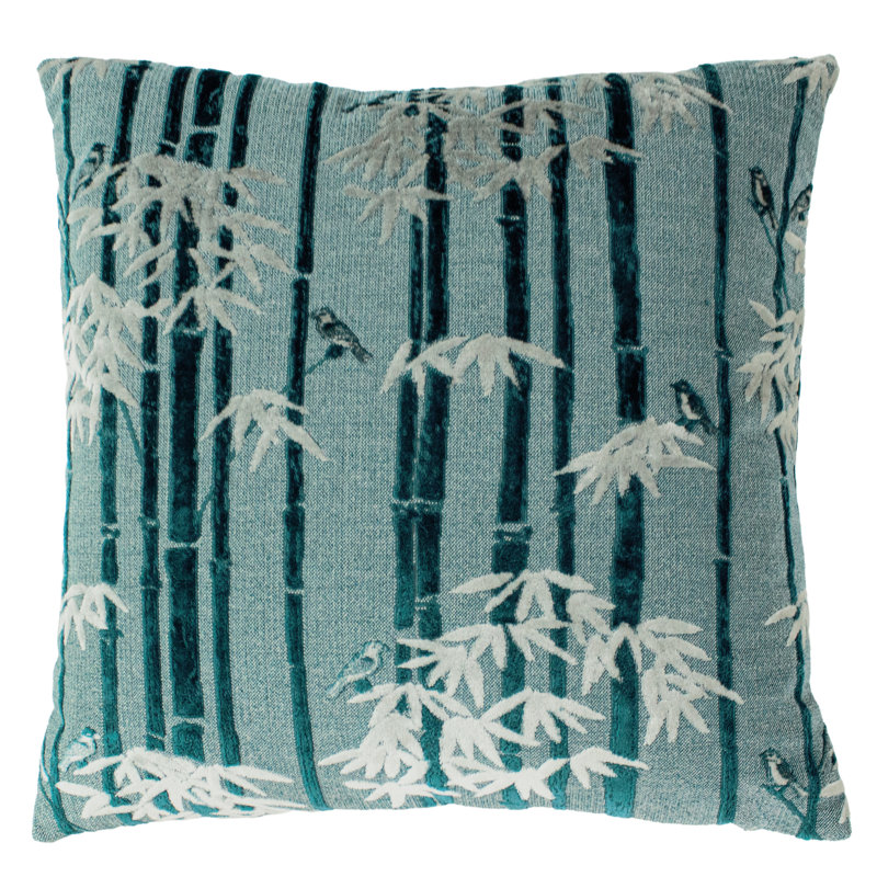 Anji Floral Square Cushion, Teal