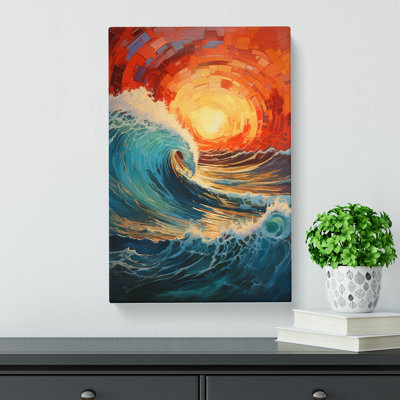 Wave Modern Expressionism Art - Wrapped Canvas