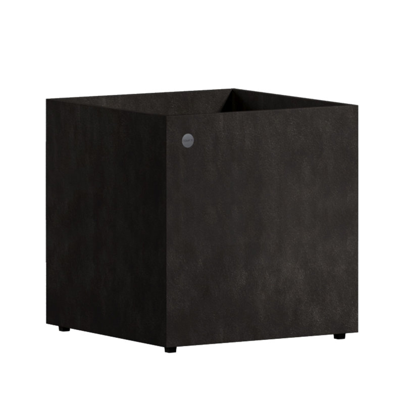 Grand pot d'intérieur / extérieur en fibre de verre COSAPOTS Reglito Cube, H 28,1 po x l 27,6 po x P 27,6 po, Brun pierre