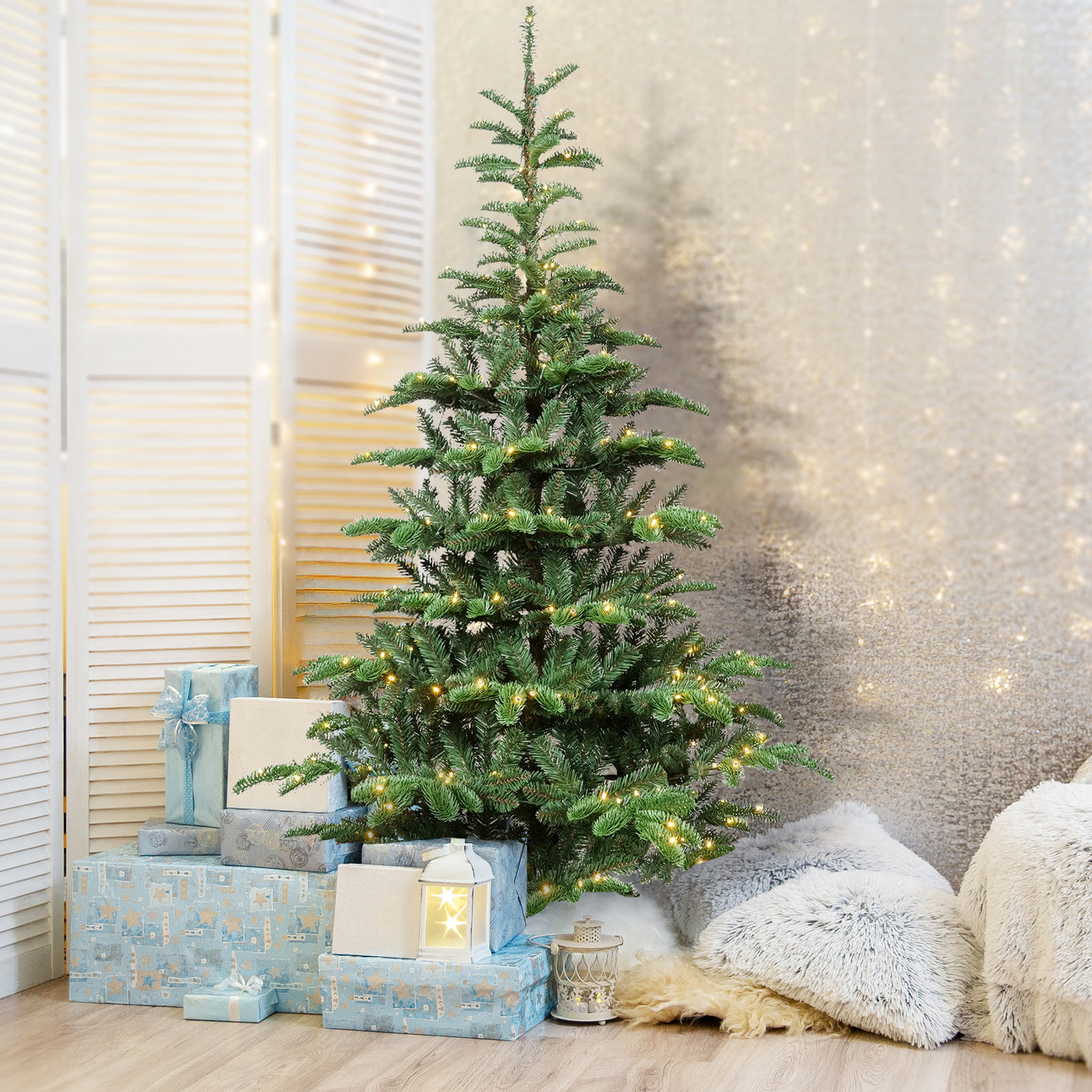 Pre-Lit Spruce Christmas Tree, 6ft