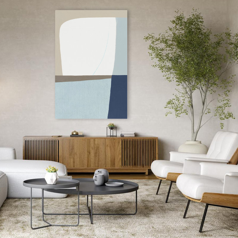 Écoulement naturel I Minimalisme géométrique moderne abstrait, H 48 po x l 32 po