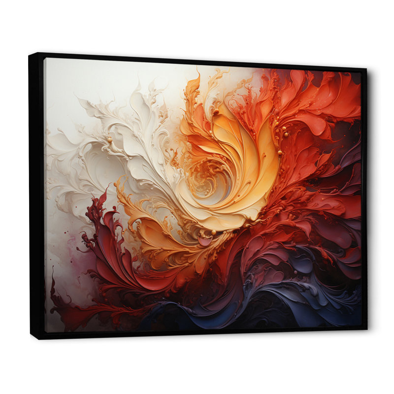 Energetic Spiralscape II - Abstract Spirals, art mural, H 30 po x l 40 po x P 1,5 po, Cadre flottant noir