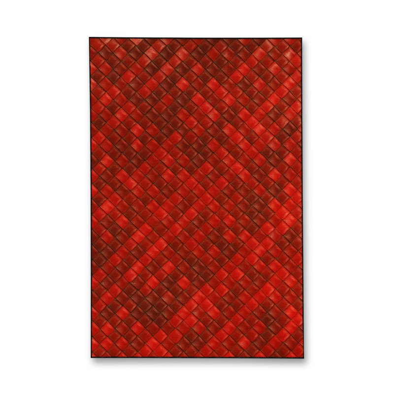 Tapis bleu tissé lavable rétro Mosso, 4 pi 7 po x 6 pi 7 po