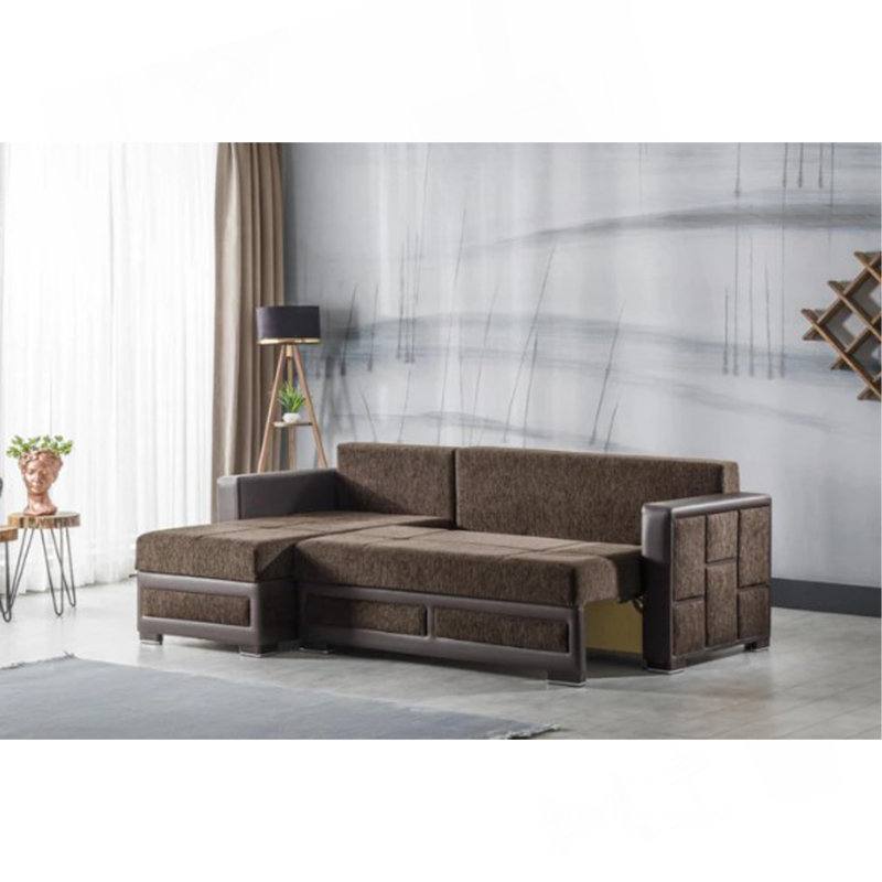 Canapé modulaire rembourré Primenest Urbanedge avec rangement, Brun